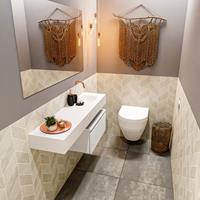 mondiaz Andor toiletmeubel 60cm mat wit met witte wastafel 120cm rechts zonder kraangat