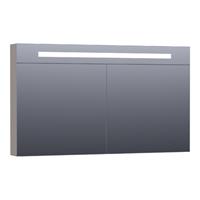 Saniclass Double face spiegelkast 120x70x15cm verlichting geintegreerd rechthoek 2 draaideuren Mat Taupe MDF 7354