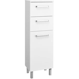 lomadox Badezimmer Seitenschrank WARSCHAU-66 in weiß glänzend - B/H/T: 30/100,5/33cm - 