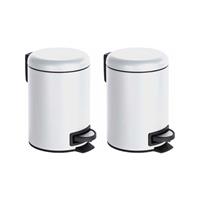 wenko Kosmetik Treteimer Leman Weiß 3L, 2er Set - 