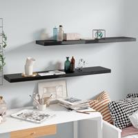 vidaXL Wandschappen zwevend 2 st 120x23,5x3,8 cm MDF hoogglans zwart