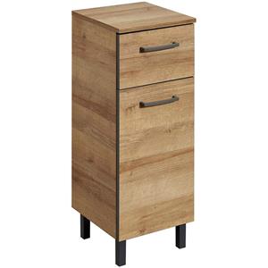 lomadox Badezimmer Unterschrank RECIFE-66 in Riviera Eiche quer Nb, mit grauer Kante - B/H/T: 30/81/33cm - 