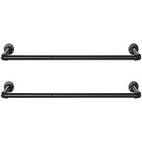 SONGMICS Kleiderstangen 2er Set, Garderobenstangen im Industrie-Design, Wandmontage, platzsparend, 92 x 30 x 7,5 cm, bis 50 kg belastbar, einfache Montage,