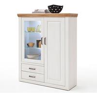 lomadox Highboard BRASILIA-05 Esszimmer Vitrine in Pinie Aurelio & Grandson Oak. Nb. - B/H/T: 118/142/40cm - 