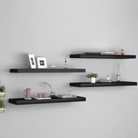 vidaXL Wandschappen zwevend 4 st 80x23,5x3,8 cm MDF zwart