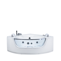 Eckbadewanne Whirlpool Weiß Sanitäracryl 200 x 150 cm LED mit 7 Farben Badezimmer - Silber