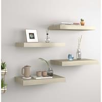 vidaXL Wandschappen zwevend 4 st 40x23x3,8 cm MDF eikenkleurig
