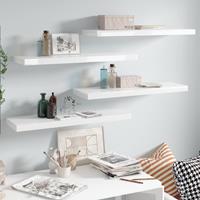 vidaXL Wandschappen zwevend 4 st 80x23,5x3,8 cm MDF hoogglans wit