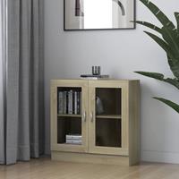 vidaXL Vitrinenschrank Sonoma-Eiche 82,5x30,5x80 cm Spanplatte Braun