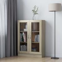 vidaXL Vitrinenschrank Sonoma-Eiche 82,5x30,5x115 cm Spanplatte Braun