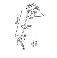 DCW Lampe Gras N° 201 Conic DW 3700677620354 Zwart / Ruw Koper / Wit