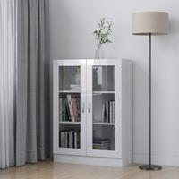 vidaXL Vitrinekast 82,5x30,5x115 cm spaanplaat hoogglans wit