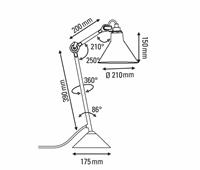 DCW Lampe Gras N° 205 Conic DW 3700677618962 Zwart / Messing