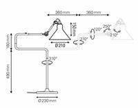 DCW Lampe Gras N° 317 Conic DW 3700677629067 Zwart / Ruw koper