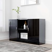 vidaXL Dressoir 120x30,5x70 cm spaanplaat hoogglans zwart