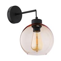 TK LIGHTING Wandlamp Cubus van glas, zwart/barnsteen