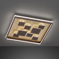 FISCHER & HONSEL LED-Deckenleuchte Rico, dimmbar, eckig, braun