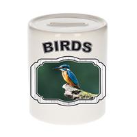 Bellatio Dieren ijsvogel zittend spaarpot - birds/ vogels spaarpotten kinderen 9 cm -