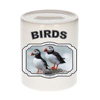 Bellatio Dieren papegaaiduiker vogel spaarpot - birds/ vogels spaarpotten kinderen 9 cm -