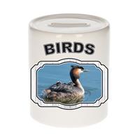 Bellatio Dieren fuut vogel spaarpot - birds/ vogels spaarpotten kinderen 9 cm -