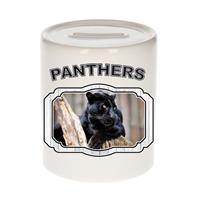 Bellatio Dieren zwarte panter spaarpot - panthers/ panters spaarpotten kinderen 9 cm -