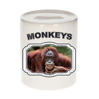 Bellatio Dieren gekke orangoetan spaarpot - monkeys/ apen spaarpotten kinderen 9 cm -