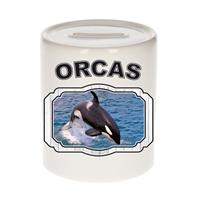 Bellatio Dieren grote orka spaarpot - orcas/ orka walvissen spaarpotten kinderen 9 cm -