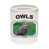 Bellatio Dieren velduil spaarpot - owls/ uilen spaarpotten kinderen 9 cm -