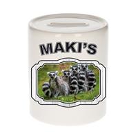 Bellatio Dieren maki familie spaarpot - makis/ maki apen spaarpotten kinderen 9 cm -