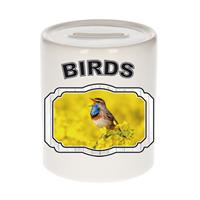 Bellatio Dieren blauwborst vogel spaarpot - birds/ vogels spaarpotten kinderen 9 cm -