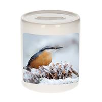 Bellatio Dieren foto spaarpot boomklever vogel 9 cm - vogels spaarpotten jongens en meisjes -