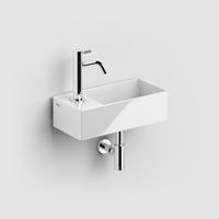 Clou New Flush 3 fontein 35x18cm inclusief plug met kraangat links keramiek wit CL/03.03432.01