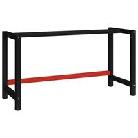 Werkbankframe 150x57x79 Cm Metaal Zwart En Rood