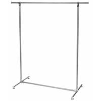 einzelner Kleiderständer 125 x 50 x 130 cm 75 kg MP61 Silber