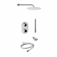 Sanilux Thermostatische Regendoucheset  Peralta Douchekop 20 cm Inbouw Met Handdouche Chroom (incl. inbouwbox)