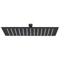 vidaxl Regenbrause Edelstahl 30x30 cm Quadrat Schwarz - 