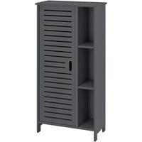 [en.casa] Badezimmerschrank Vansbro 96 x 48 x 24 cm Badschrank Ablage Beistellschrank WPC Dunkelgrau - 