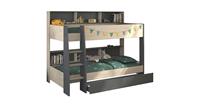 PARISOT Etagenbett Tam-Tam 31 mit Bettschubkasten Grau in Eiche Jackson (90x200) grau Gr. 90 x 200