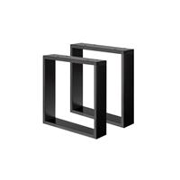 Furniture Legs Europe Set zwarte U tafelpoten 40 cm (koker 8 x 2)