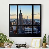Klebefieber Leinwandbild New York New York Fensterblick auf Empire State Building