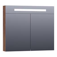 Saniclass Double face spiegelkast 80x70x15cm verlichting geintegreerd rechthoek 2 draaideuren Viking Shield MFC 7388