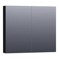 Saniclass Plain Spiegelkast 80x70x15cm Mat Zwart SK-PL80MZ