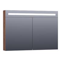 Saniclass Double face spiegelkast 100x70x15cm verlichting geintegreerd rechthoek 2 draaideuren Viking Shield 7389