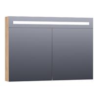 Saniclass Double face spiegelkast 100x70x15cm verlichting geintegreerd rechthoek 2 draaideuren Nomad MFC 7377