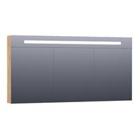 Saniclass Double face spiegelkast 140x70x15cm verlichting geintegreerd rechthoek 3 draaideuren Nomad MFC 7379