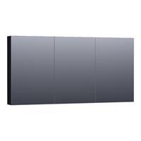 Saniclass Plain Spiegelkast 139x70x15cm Mat Zwart SK-PL140MZ