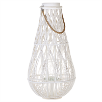 Beliani - Dekolaterne Bambus/Glas weiß Höhe 77 cm Tonga - Weiß