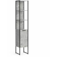 vicco Badschrank Fyrk Beton Badezimmerschrank Hochschrank Badregal 5 Fächer - 