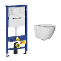 geberit UP100 toiletset met Saniclear Jama Compact randloos toilet en softclose zitting