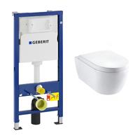 geberit UP100 toiletset met Lambini Sub Compact randloos toilet en softclose zitting